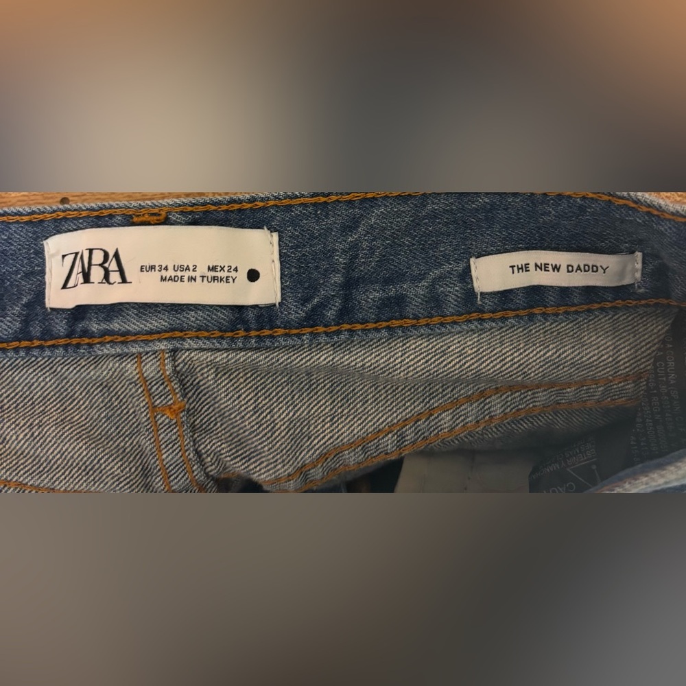 Zara The New Daddy Distressed Straight Leg Jeans β Womenβs Size 2 (EUR 34) - Picture 8 of 9